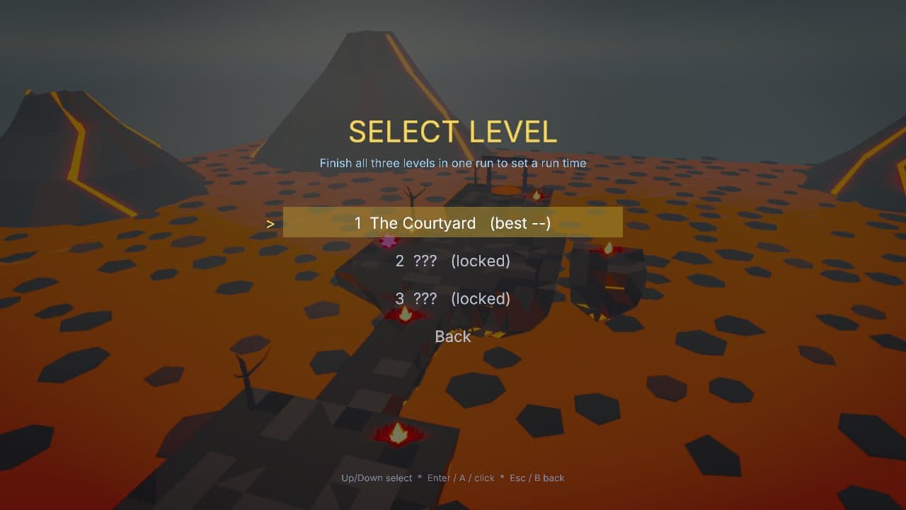 Level select with unlocks and best times